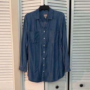 Chico's Denim Blue Button Down Shirt